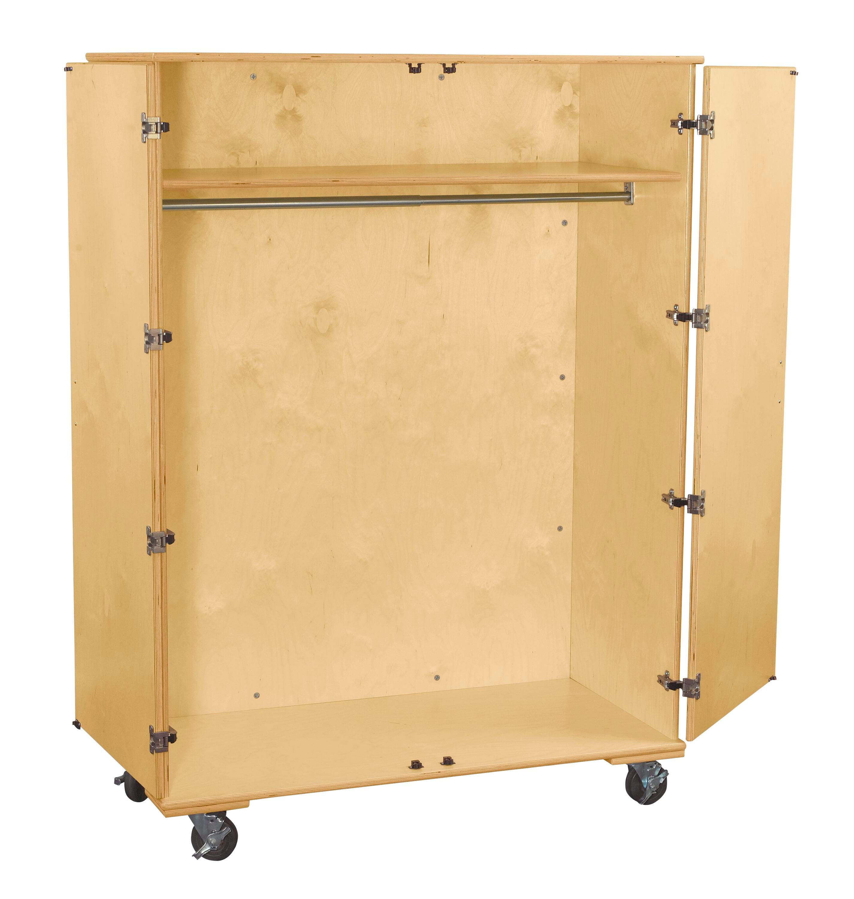Classroom Select Large Mobile Wardrobe Storage Unit with Coat Rod, 48 x 24 x 67 Inches 1467856
